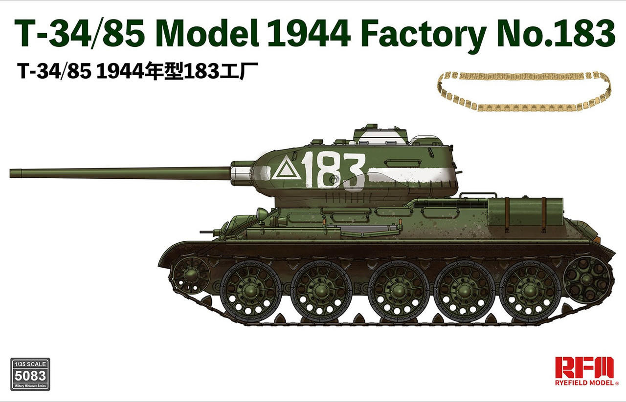 1/35 Ryefield Model T-34/85 Model 1944 Factory No.183 - Squadron.com