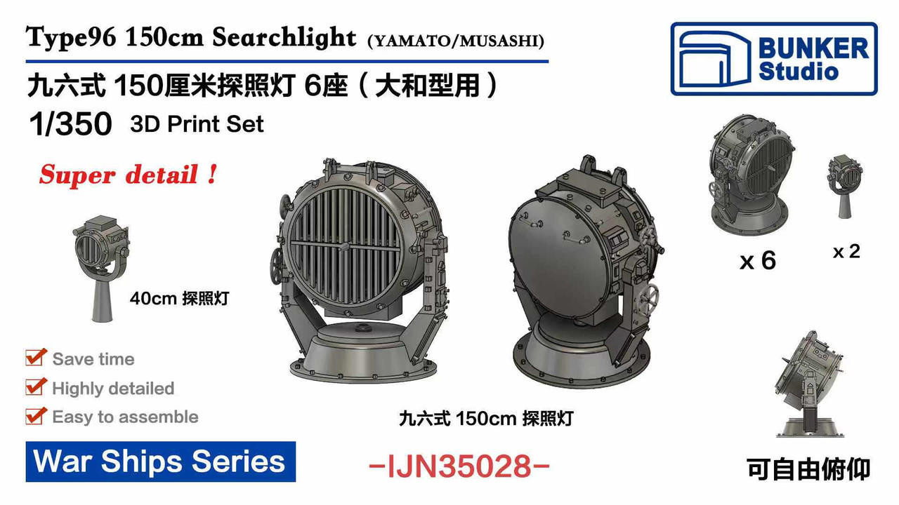 1/350 Bunker Studio IJN 150cm Searchlight YAMATO/MUSASHI