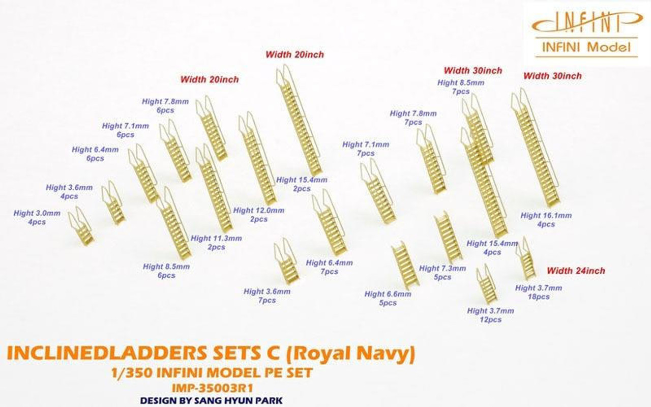IM-IMP-35003R1 1/350 Infini Models WWII Hms Inclined Ladders Set C  MMD Squadron
