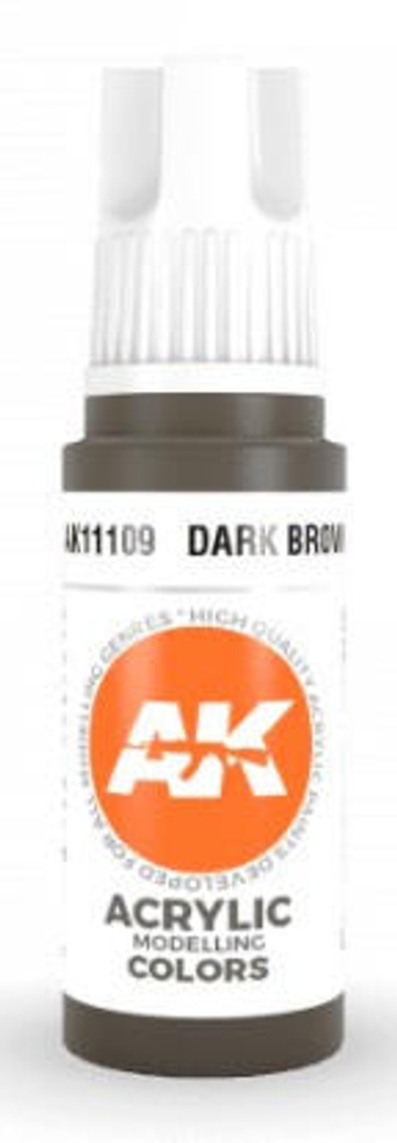AK-11109 AK Interactive Dark Brown Acrylic Paint 17ml Bottle  MMD Squadron