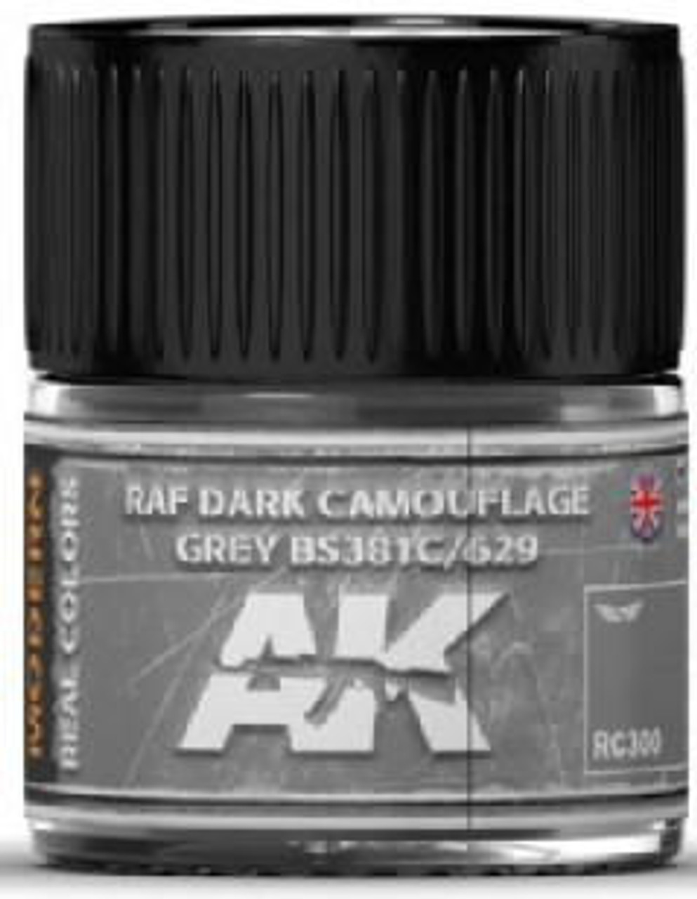 AK-RC300 AK Interactive Real Colors RAF Dark Camouflage Grey BS381C/629 Acrylic Lacquer Paint 10ml Bottle  MMD Squadron