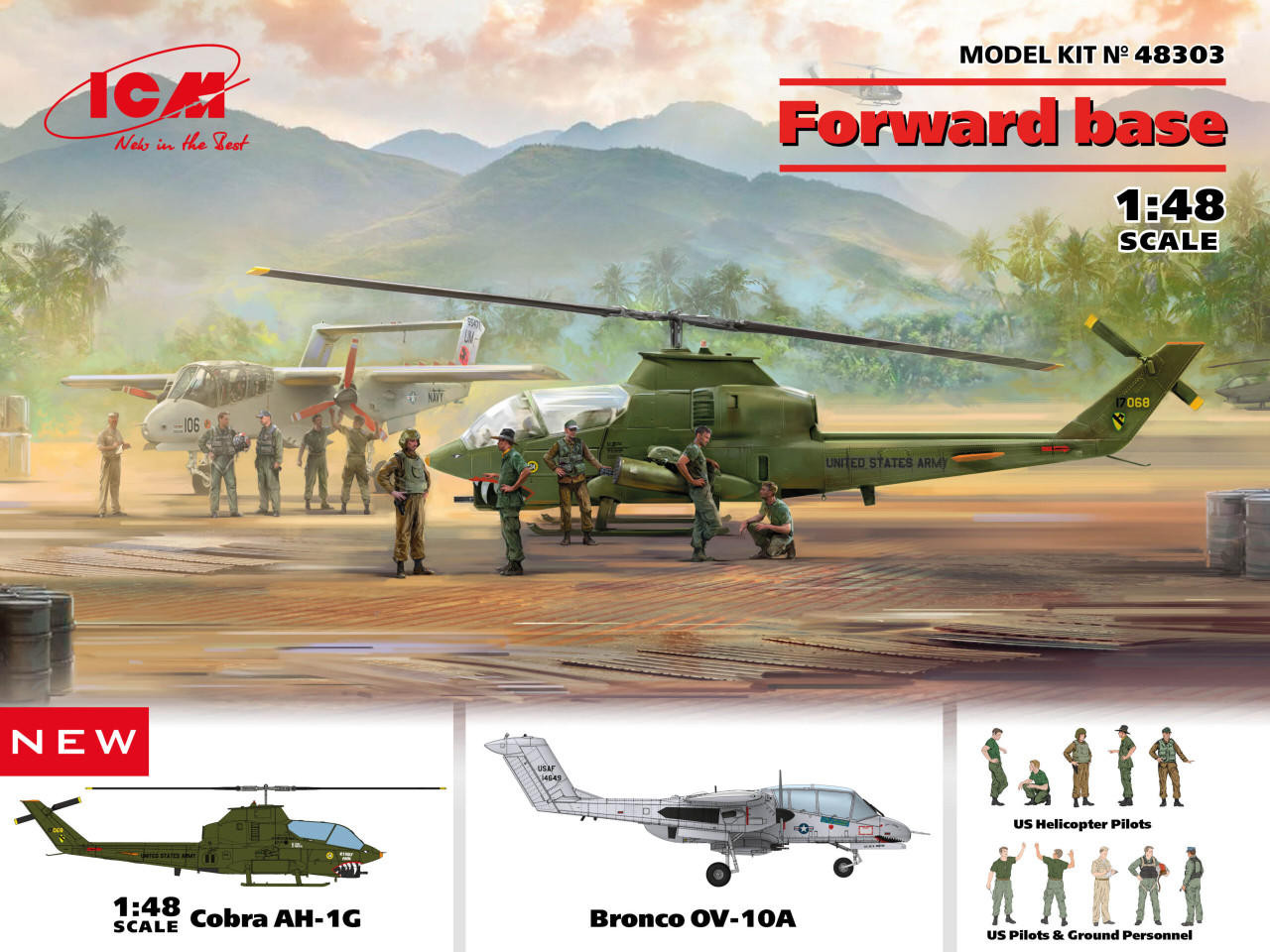 ICM48303 1/48 Forward Base - Cobra, Bronco and Figures  MMD Squadron