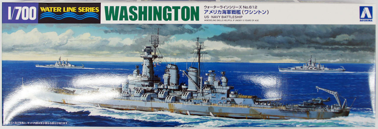 AOS-046012 1/700 Aoshima Water Line Series No. # 612 US NAVY BATTLESHIP WASHINGTON  MMD Squadron