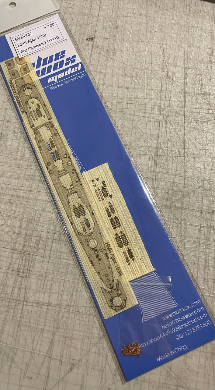 1/700 Bluewox HMS Ajax 1939 Wood Deck for Flyhawk Kit - Squadron.com