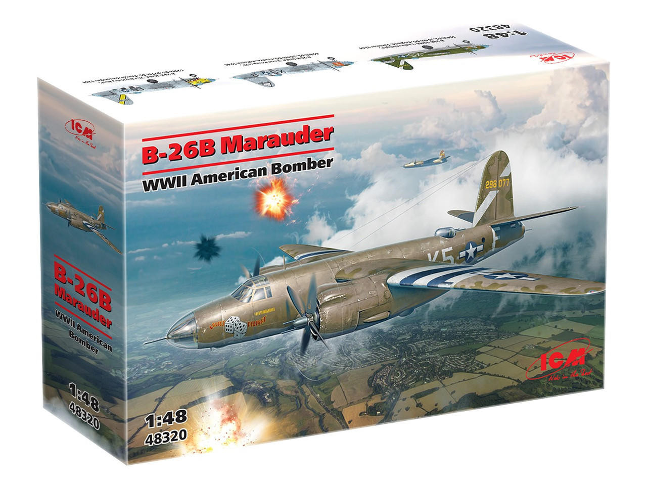 新品未使用　AND1 marauder 30周年　28.5 1/48 ICM B-26B Marauder WWII US Bomber Plastic Model Kit