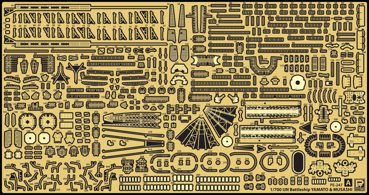 1/700 Pitroad DETAIL UP PARTS SET for IJN Battleship YAMATO