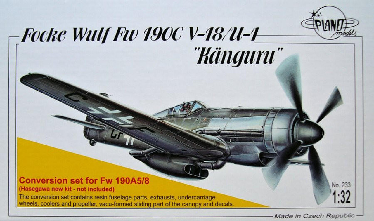 1 32 Planet Models Focke Wulf Fw 190c V 18 U 1 Kanguru Conversion Set