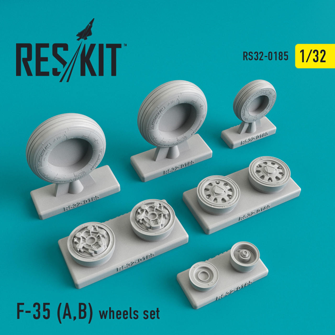 RES-RS32-0185 1/32 Reskit F-35 (A,B)  wheels set  MMD Squadron