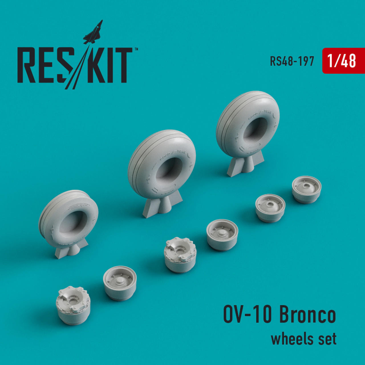 RES-RS48-0197 1/48 Reskit OV-10 Bronco (Weighted) wheels set  MMD Squadron