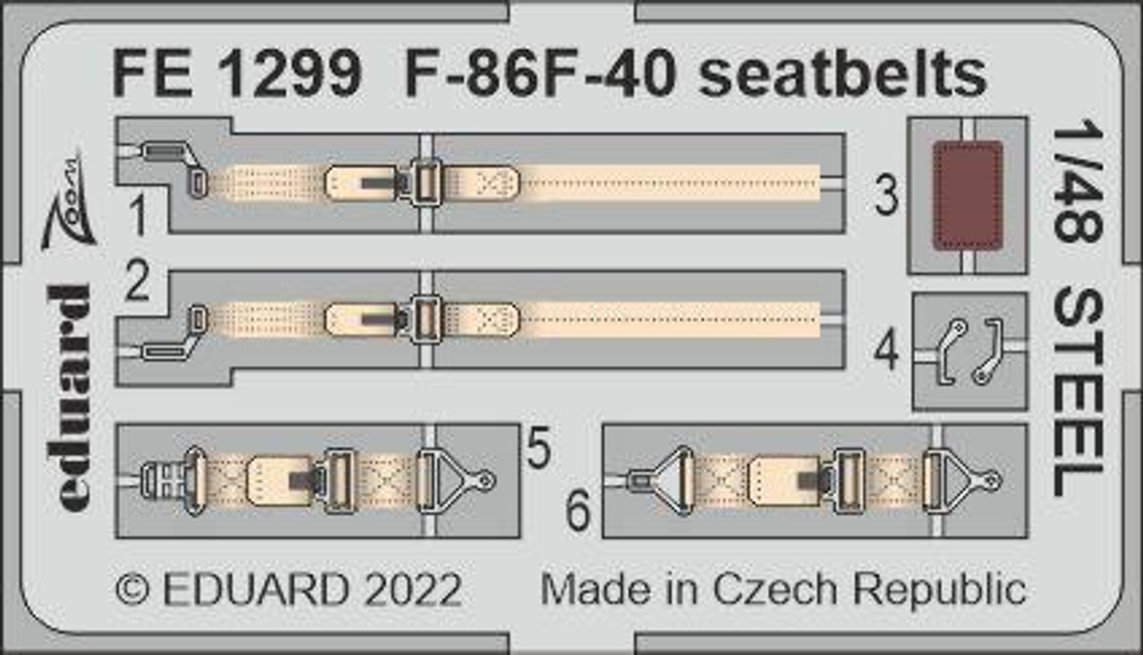 EDUFE1299 1/48 Eduard F-86F-40 seatbelts Steel for Airfix FE1299 MMD Squadron