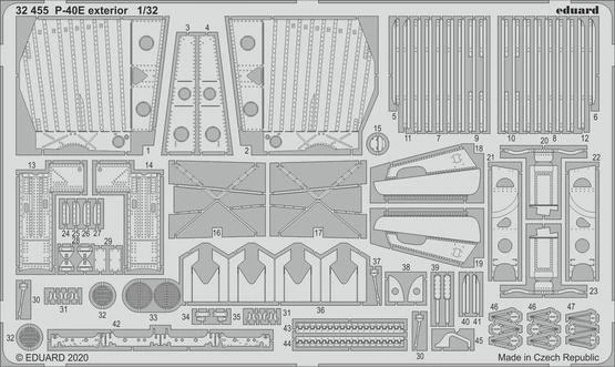 Kit Photo-découpe Eduard 32974 Pour Intérieur P-40E Trumpeter 1/32 - Neuf