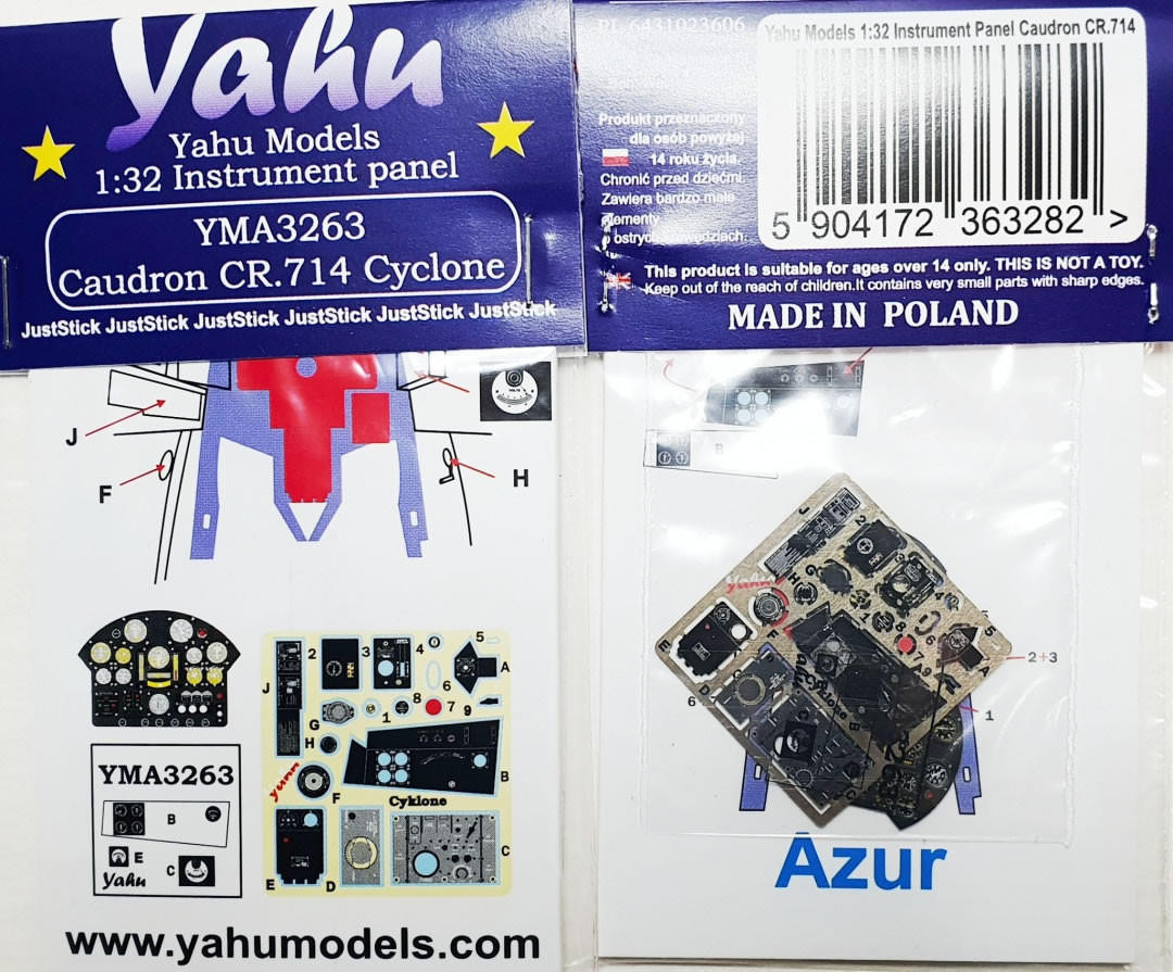 1/32 YAHU Models C.714 Cyclone Instrument Panel for Azur Kit