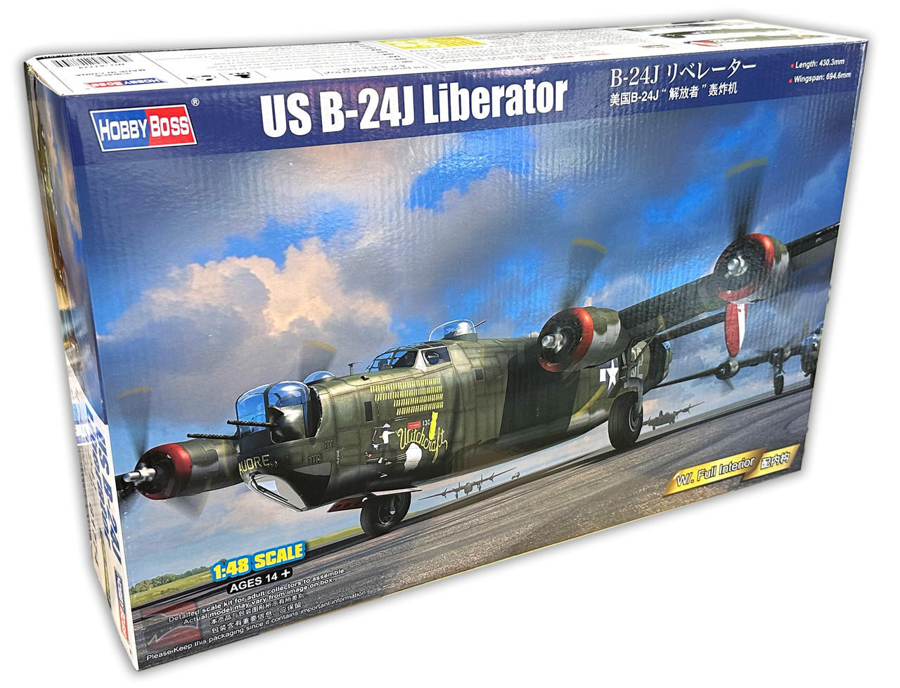 1/48 Hobby Boss B-24J Liberator Bomber Plastic Model Kit 