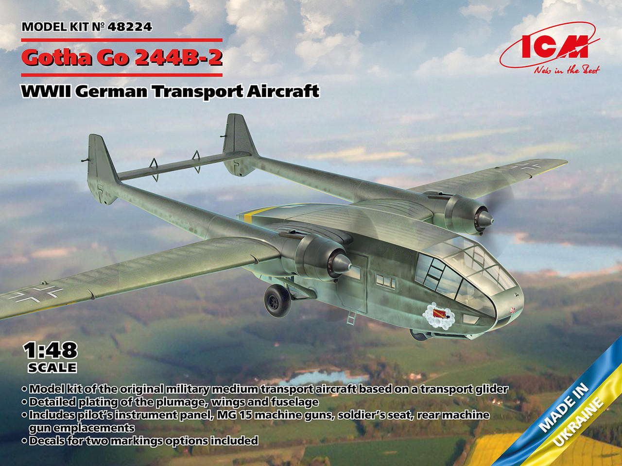 1/48 ICM Gotha Go 244B-2 WWII German Transport Aircraft Plastic