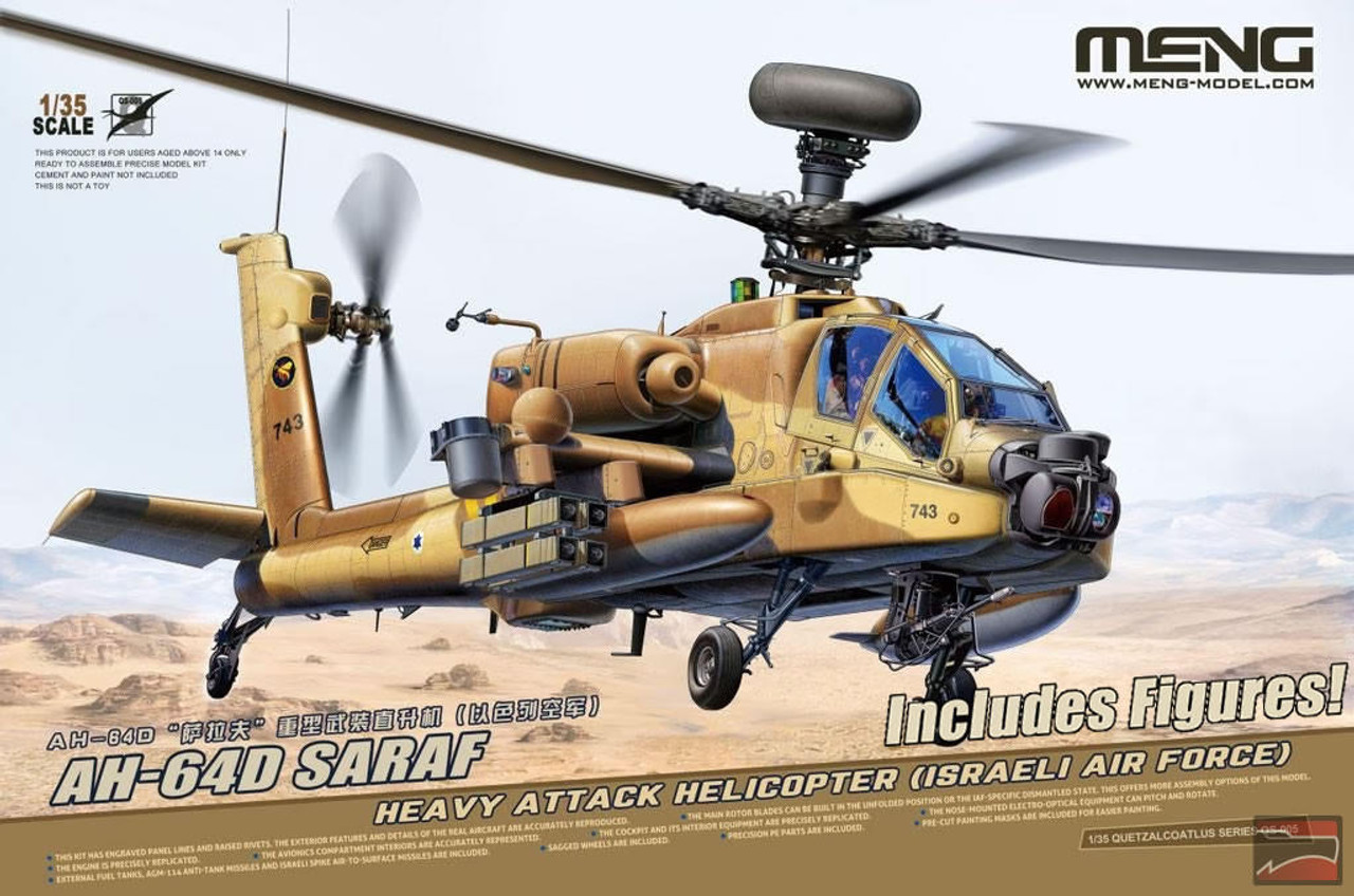 1/35 Meng Model AH-64D Saraf Helicopter w/Figures - Squadron.com