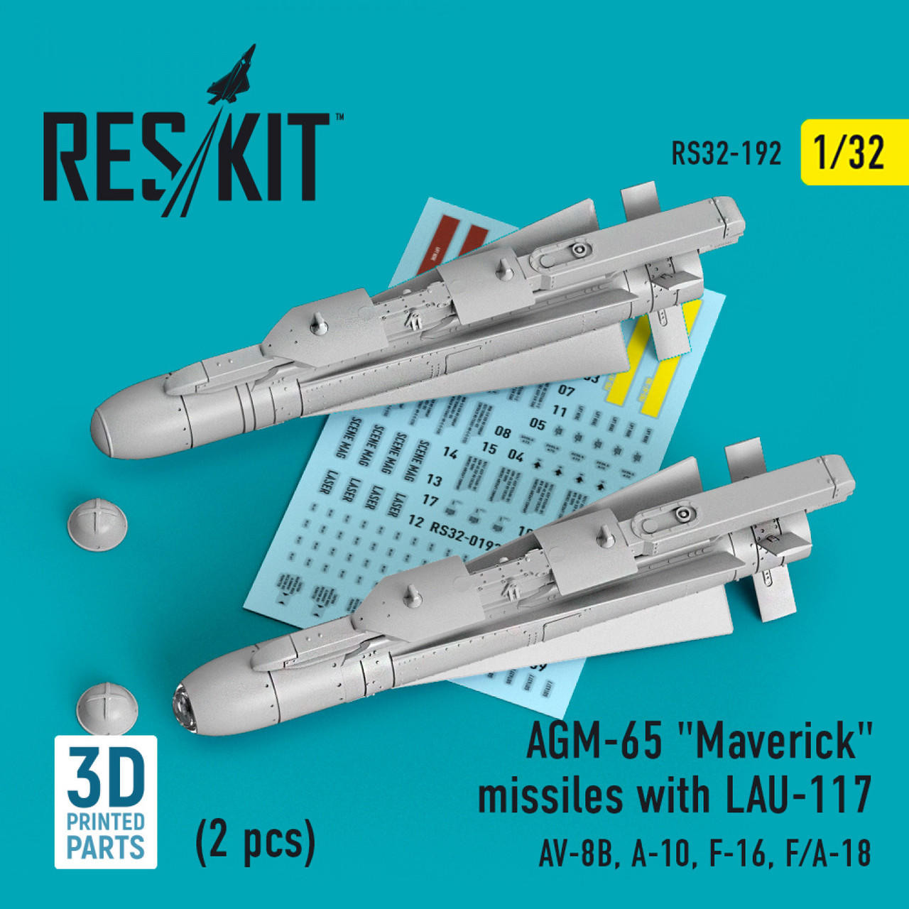 1/32 AGM-65 Maverick missiles with LAU-117 (2 pcs) (3D Printed