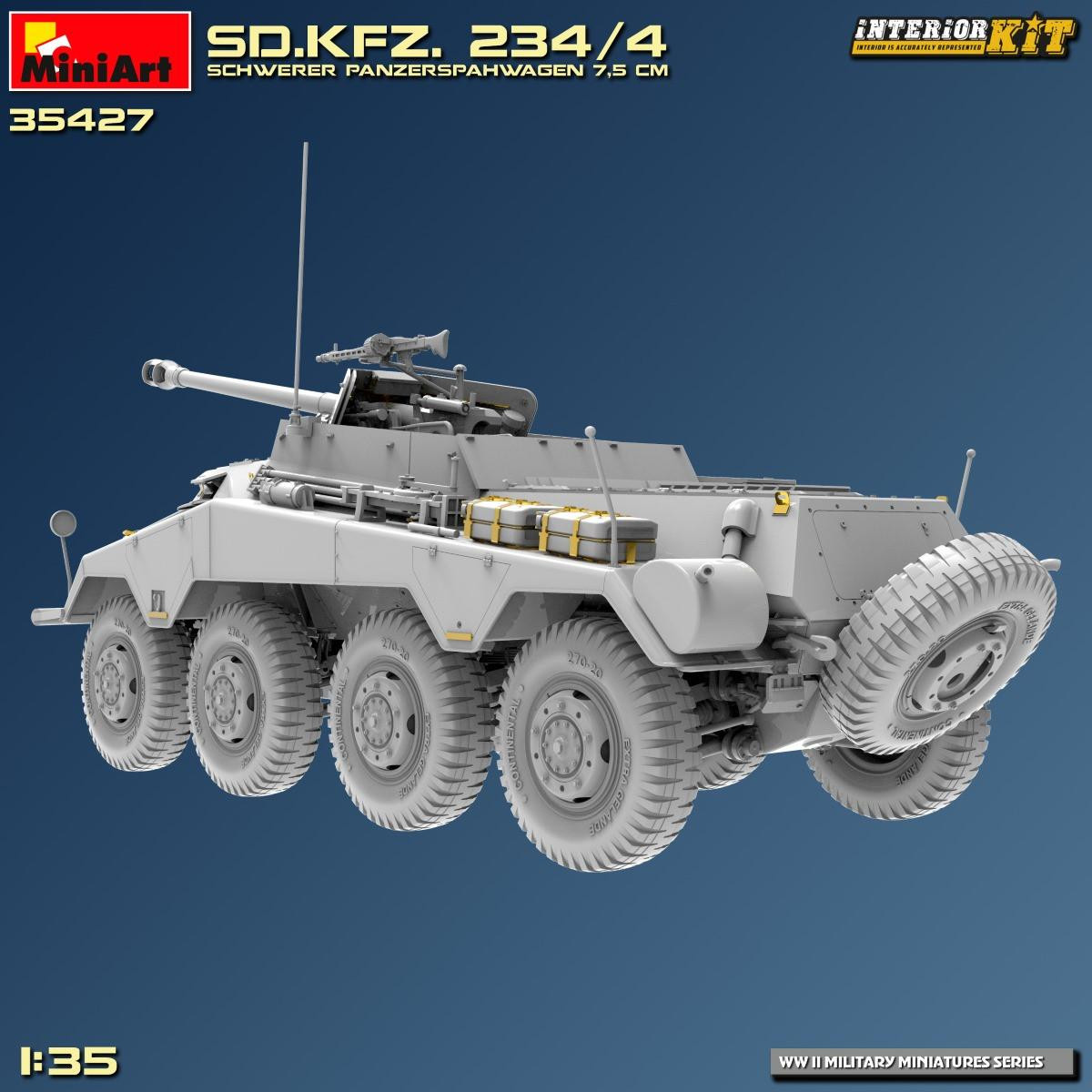 1/35 Miniart Sd.Kfz. 234/4 SCHWERER PANZERSPAHWAGEN 7.5 cm