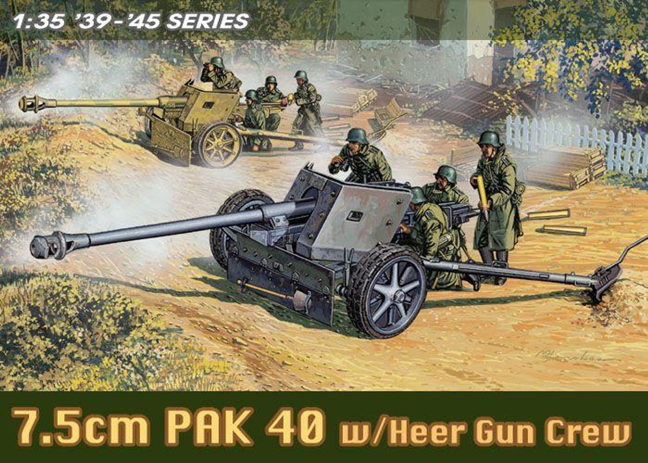 1/35 Dragon 7.5cm PaK 40 w/HEER GUN CREW - Squadron.com