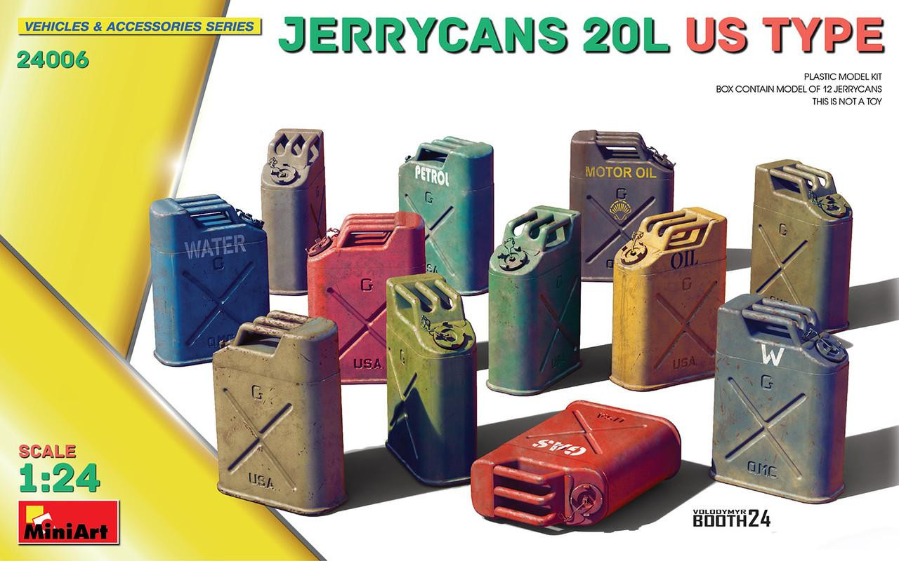 1/24 Miniart JERRYCANS 20L US TYPE Plastic Model Kit - Squadron.com