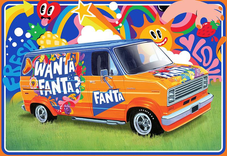 1/25 AMT 1977 Ford Custom Van Fanta Plastic Model Kit