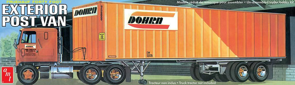 1/25 AMT 40' Fruehauf Exterior Post Trailer Dohrn Plastic Model