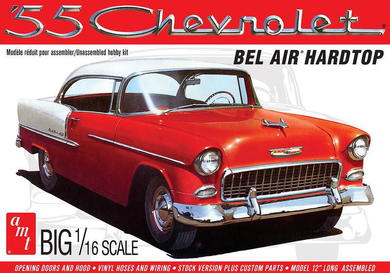 ’55 シボレー ベルエア コンバーチブル 1/16 amt 1/16 AMT 1955 Chevy Bel Air Hardtop Plastic Model Kit - Squadron.com