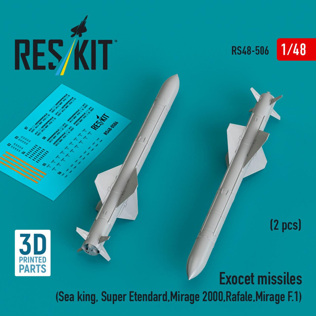 1/48 Reskit Exocet missiles (2 pcs) (Sea King, Super Etendard