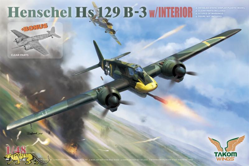 Henschel Hs 129 B-2/B-3 プラモデル 1/48セット tak48002-148-takom-wings-