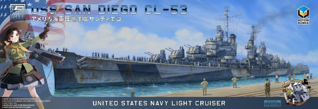 1/350 USS San Diego CL-53 1945 Light Cruiser Plastic Model Kit Plastic ...