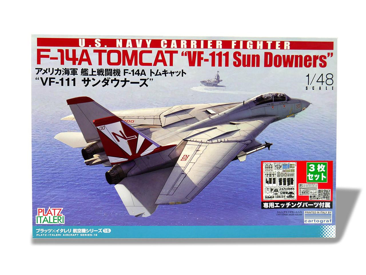 1/48 Platz US Navy F-14A Tomcat VF-111 Sundowners with Photo
