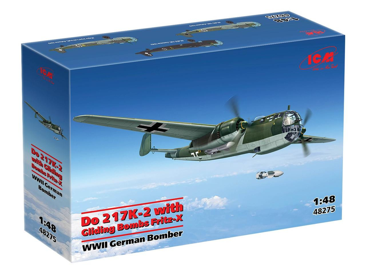 ガンクドラム 1/48 ICM Do 217K-2 w/ Gliding Bombs Fritz-X Bomber Plastic Model