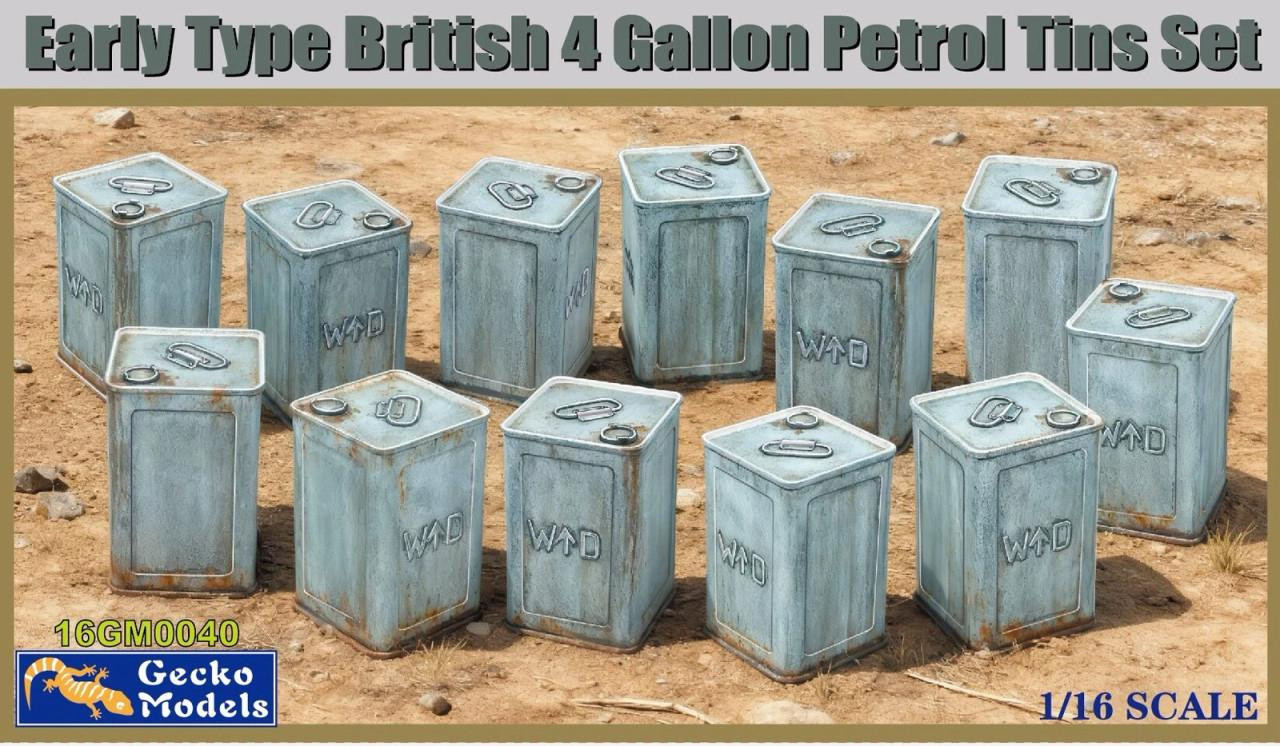 1/16 Gecko Early Type 1942 5 gal/20L Jerry Cans Set Plastic Model