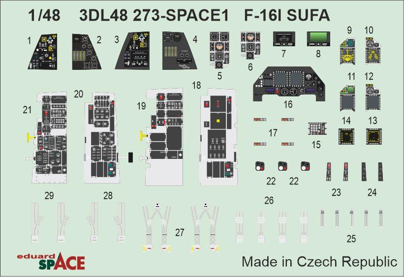 1/48 Eduard Space Set F-16I SUFA SPACE For GREAT WALL HOBBY