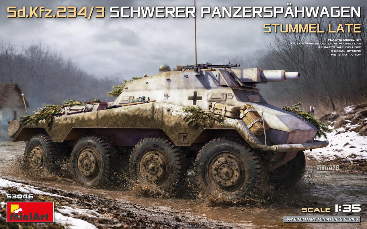 schwerer Wehrmachtsschlepper 1/35 未組立キット 1/35 Miniart Sd.Kfz.234/3 SCHWERER PANZERSPAHWAGEN STUMMEL LATE