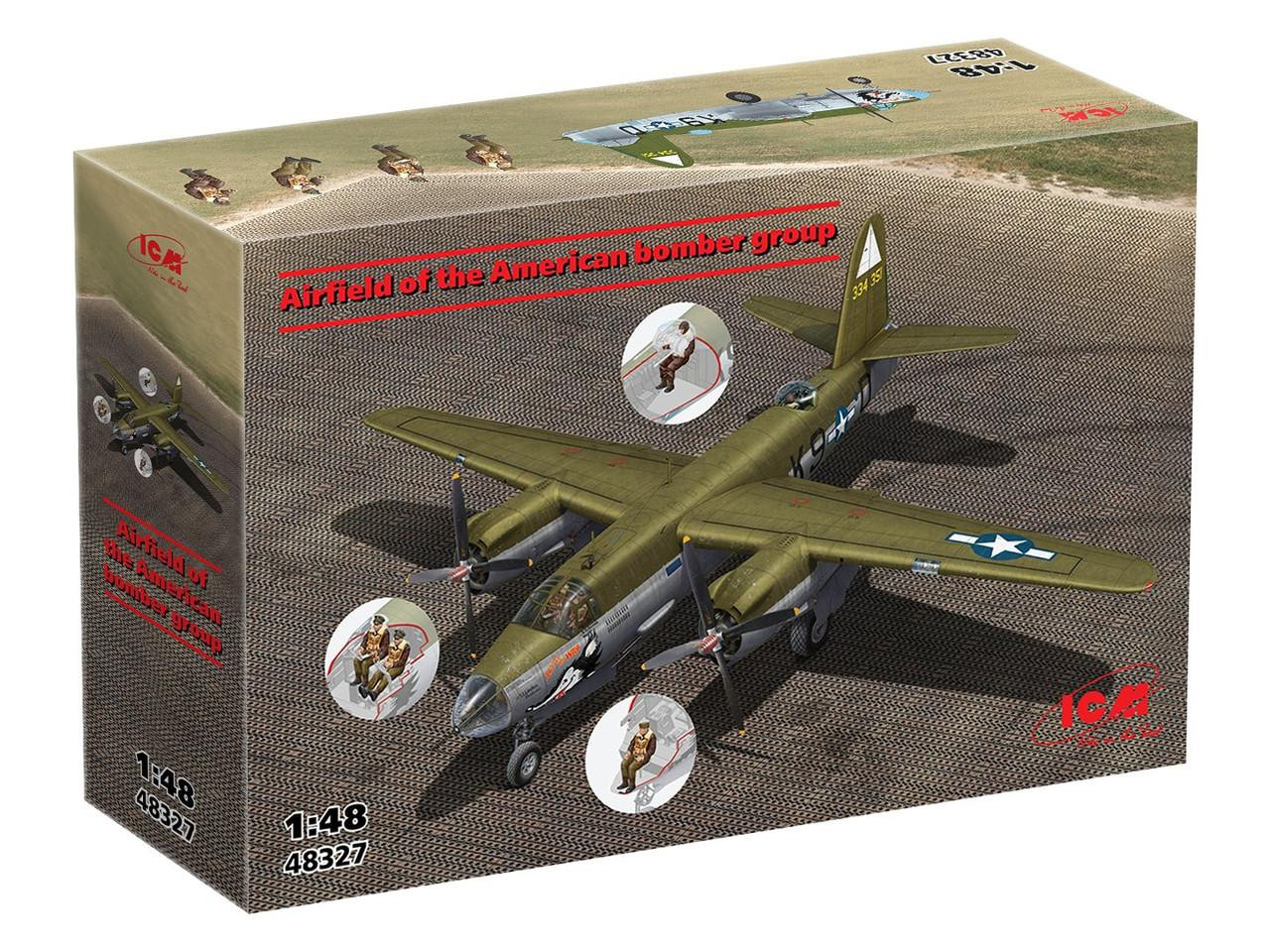 1/48 ICM Airfield of the American Bomber Group B-26 Plastic Model