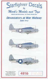 SFA4816 1/48 Starfighter Decals - Devastators at Midway June 1942 for LNR and Revell Kit MMD Squadron