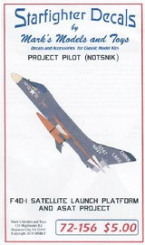 SFA72156 1/72 Starfighter Decals - F4D1 Skyray Satallite Launch Platform ASAT Project Pilot NOTSNIK MMD Squadron