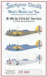 SFA72164 1/72 Starfighter Decals - B-10s in USAAC Service MMD Squadron