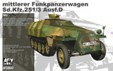 AFV35S47 1/35 AFV Club Mittlere Funkpanzerwagen SdKfz 251/3 Ausf D Armored Halftrack MMD Squadron