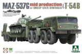 TAK5013 1/72 Takom MAZ537G Mid Production Tank Tractor w/CHMZAP-5247G Semi-Trailer and T54B Tank 3 Kits MMD Squadron