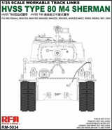RYE5034 1/35 Ryefield Model US M4 Sherman T80 Workable Lin MMD Squadron