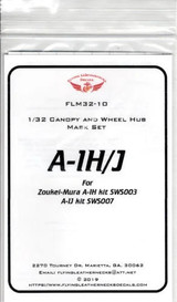 FLN-M32-10 1/32 Flying Leathernecks A-1H/J canopy wheel mask for Zoukei-Mura MMD Squadron FLN-M32-10 1/32 Flying Leathernecks A-1H/J canopy wheel mask for Zoukei-Mura MMD Squadron