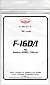 FLN-M32-18 1/32 Flying Leathernecks F-16D/I canopy wheel mask for Academy MMD Squadron FLN-M32-18 1/32 Flying Leathernecks F-16D/I canopy wheel mask for Academy MMD Squadron