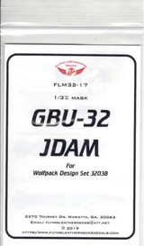 FLN-M32-17 1/32 Flying Leathernecks GBU-32 JDAM mask for Wolfpack Design MMD Squadron FLN-M32-17 1/32 Flying Leathernecks GBU-32 JDAM mask for Wolfpack Design MMD Squadron