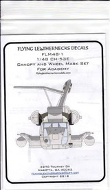 FLN-M48-1 1/48 Flying Leathernecks CH-53E Canopy Wheel mask for Academy MMD Squadron FLN-M48-1 1/48 Flying Leathernecks CH-53E Canopy Wheel mask for Academy MMD Squadron