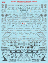 FLN-48008 1/48 Flying Leathernecks F/A-18A/C/D Hornets in Desert Storm Decals MMD Squadron FLN-48008 1/48 Flying Leathernecks F/A-18A/C/D Hornets in Desert Storm Decals MMD Squadron