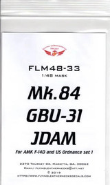 FLN-M48-33 1/48 Flying Leathernecks GBU-31 JDAM mask for AMK MMD Squadron FLN-M48-33 1/48 Flying Leathernecks GBU-31 JDAM mask for AMK MMD Squadron