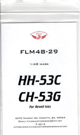 FLN-M48-29 1/48 Flying Leathernecks HH-53C / CH-53G canopy mask for Revell MMD Squadron