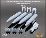 FLN-48-8021 1/48 Flying Leathernecks Mk-83 / BLU-110A/B with BSU-85 Fin - Thermally Protected MMD Squadron FLN-48-8021 1/48 Flying Leathernecks Mk-83 / BLU-110A/B with BSU-85 Fin - Thermally Protected MMD Squadron