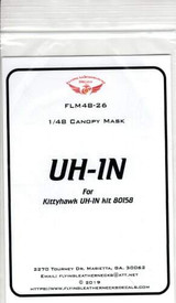 FLN-M48-26 1/48 Flying Leathernecks UH-1N canopy mask for Kittyhawk MMD Squadron